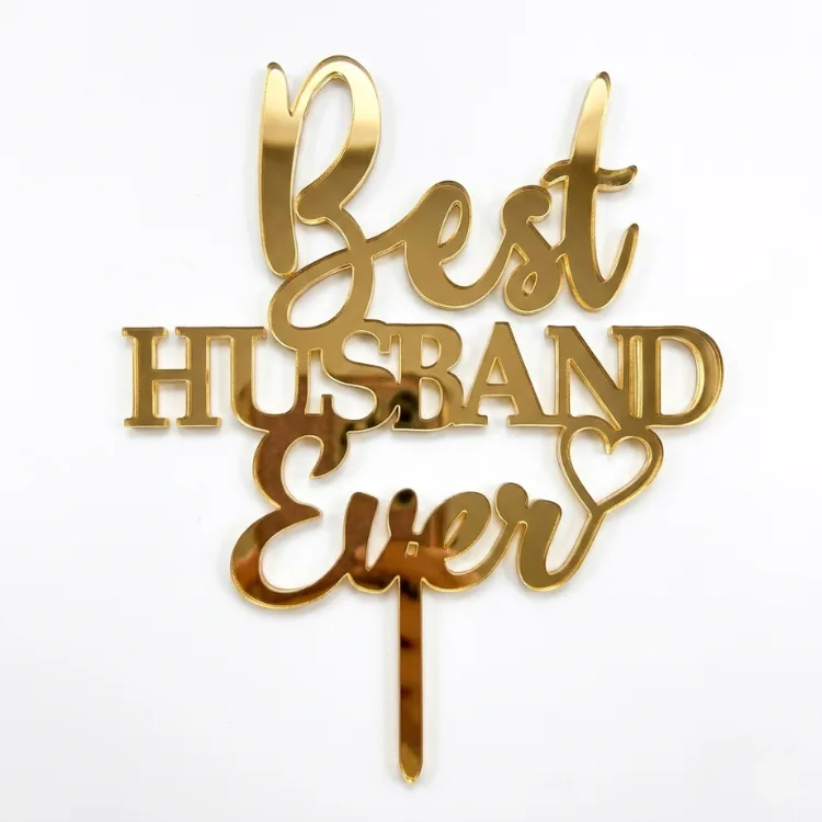 Shop Gold Acrylic Best Husband Cake Topper for Birthday
